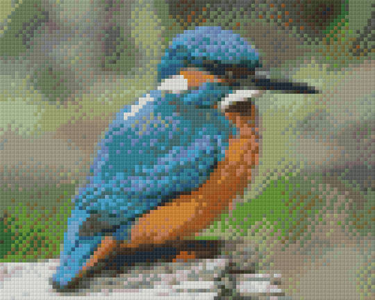 Kingfisher Four [4] Baseplate PixelHobby Mini-mosaic Art Kit